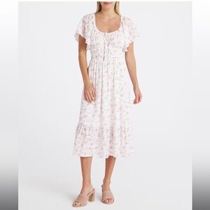 Dizzy Lizzy Flutter Sleeve Midi Dress